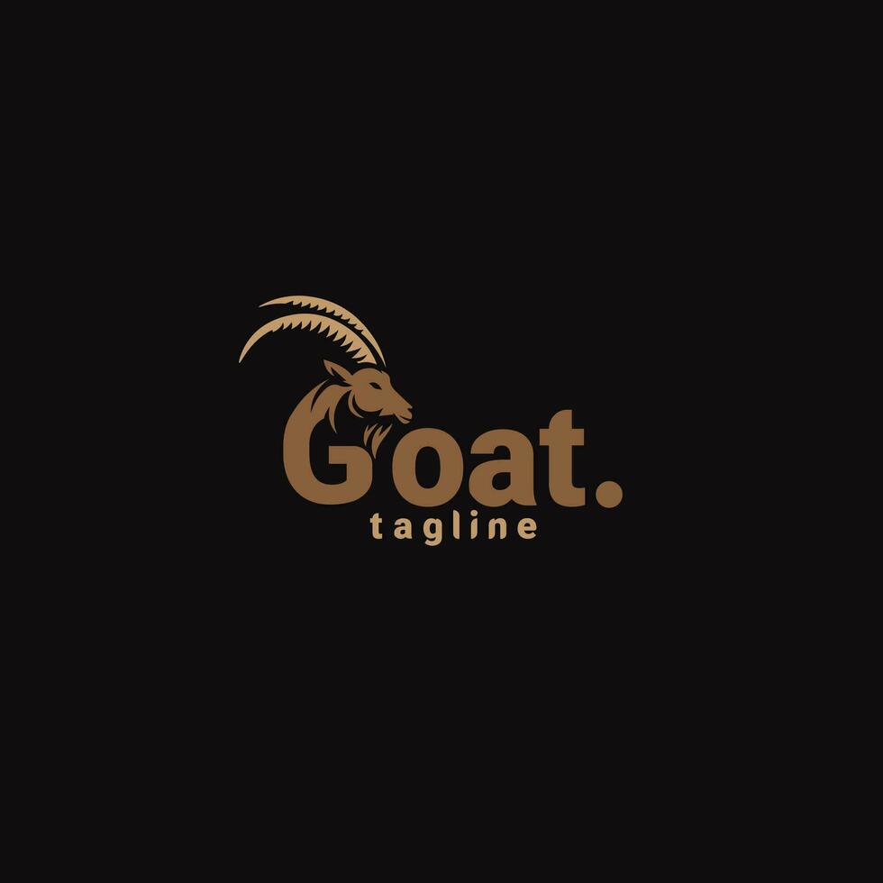 geit hoofd belettering logo ontwerp vector sjabloon
