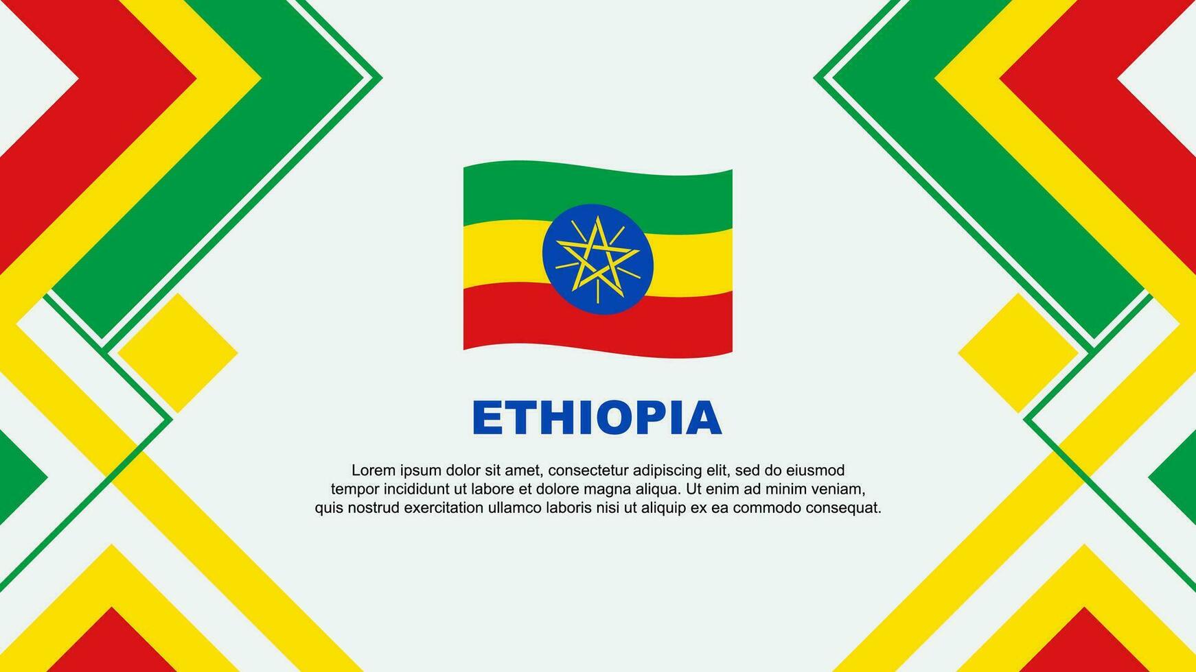 Ethiopië vlag abstract achtergrond ontwerp sjabloon. Ethiopië onafhankelijkheid dag banier behang vector illustratie. Ethiopië banier