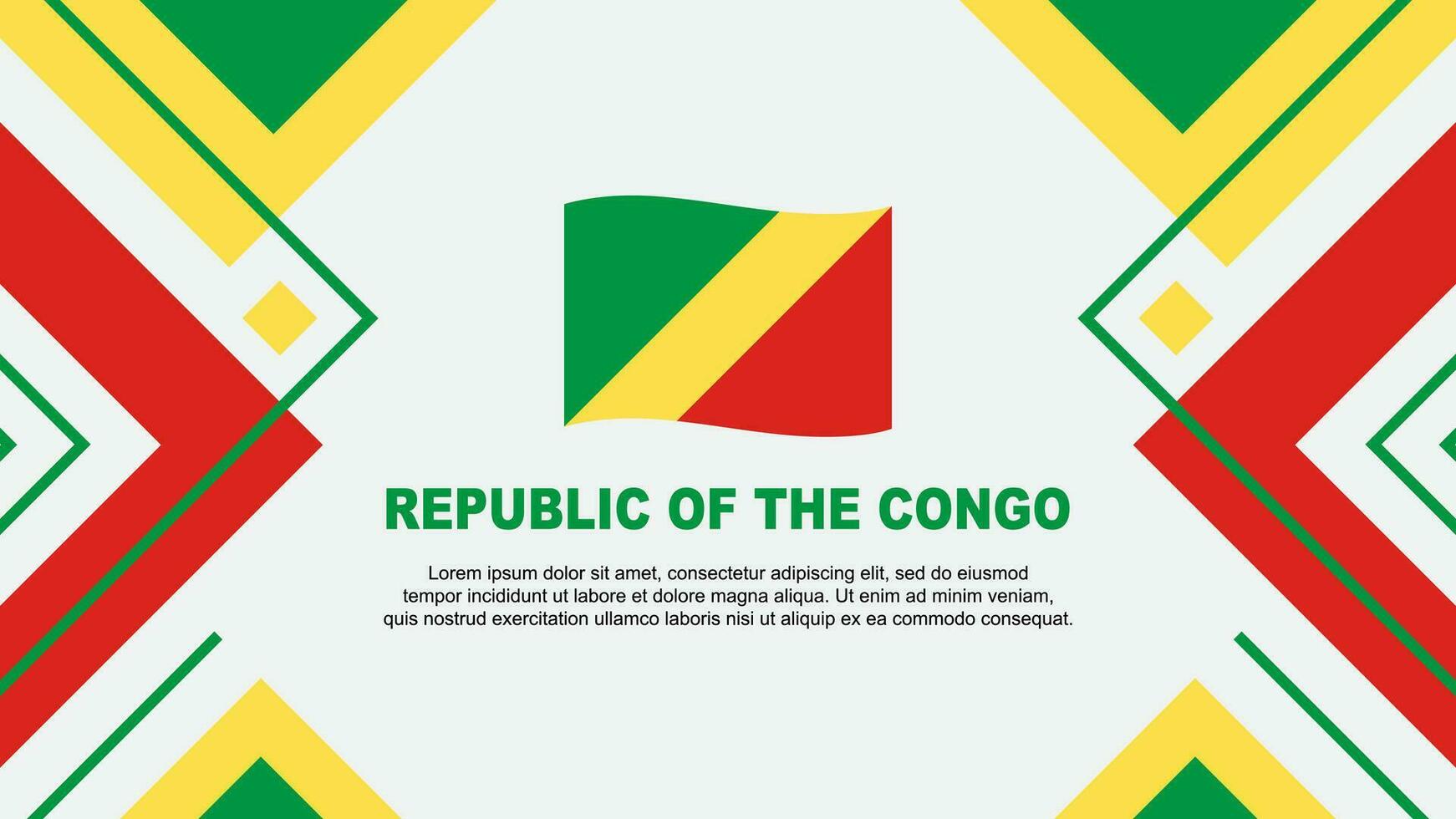 republiek van de Congo vlag abstract achtergrond ontwerp sjabloon. republiek van de Congo onafhankelijkheid dag banier behang vector illustratie. republiek van de Congo illustratie