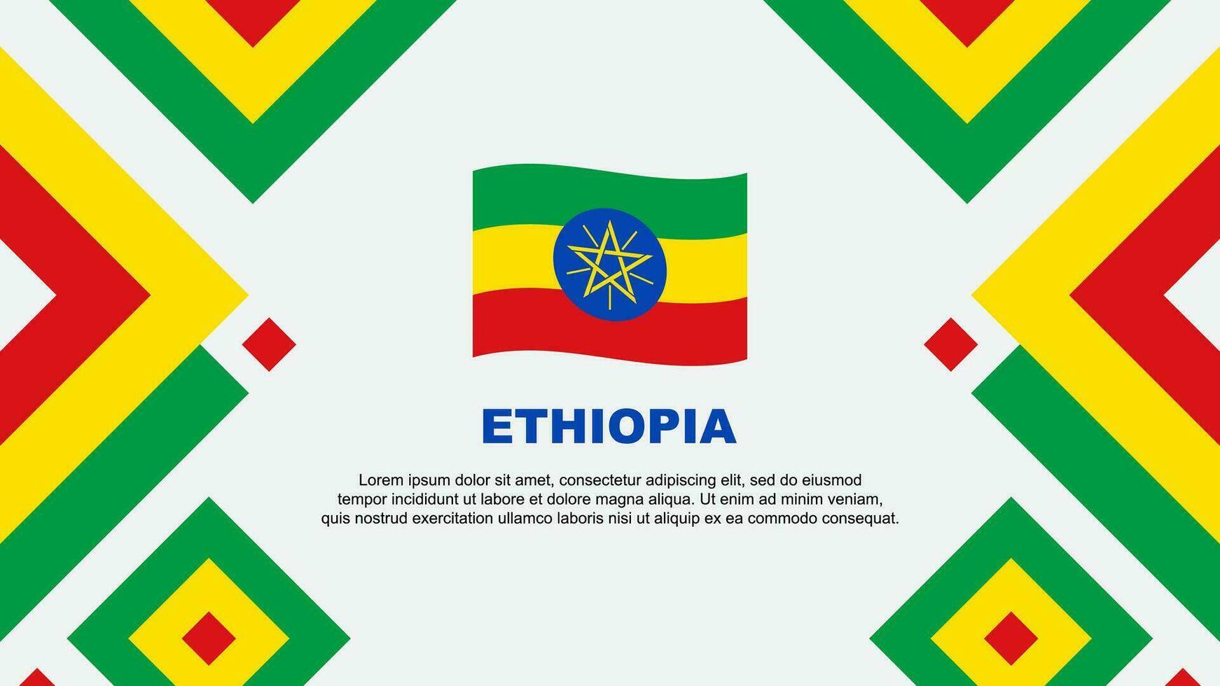 Ethiopië vlag abstract achtergrond ontwerp sjabloon. Ethiopië onafhankelijkheid dag banier behang vector illustratie. Ethiopië sjabloon