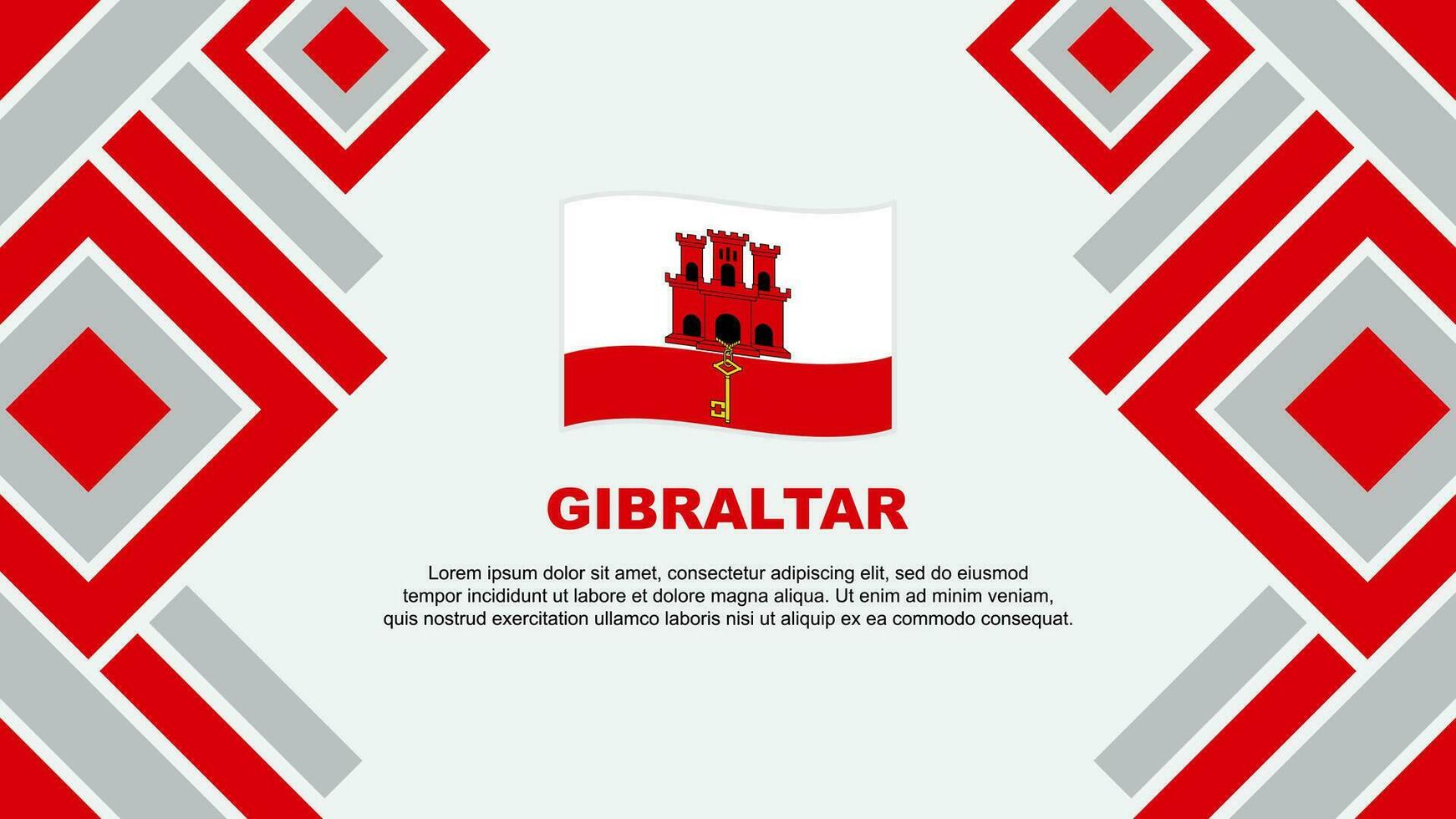 Gibraltar vlag abstract achtergrond ontwerp sjabloon. Gibraltar onafhankelijkheid dag banier behang vector illustratie. Gibraltar