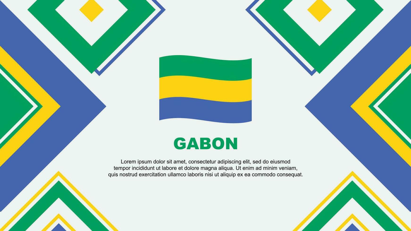 Gabon vlag abstract achtergrond ontwerp sjabloon. Gabon onafhankelijkheid dag banier behang vector illustratie. Gabon onafhankelijkheid dag