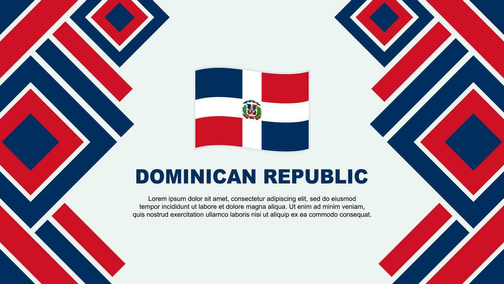 dominicaans republiek vlag abstract achtergrond ontwerp sjabloon. dominicaans republiek onafhankelijkheid dag banier behang vector illustratie. dominicaans republiek