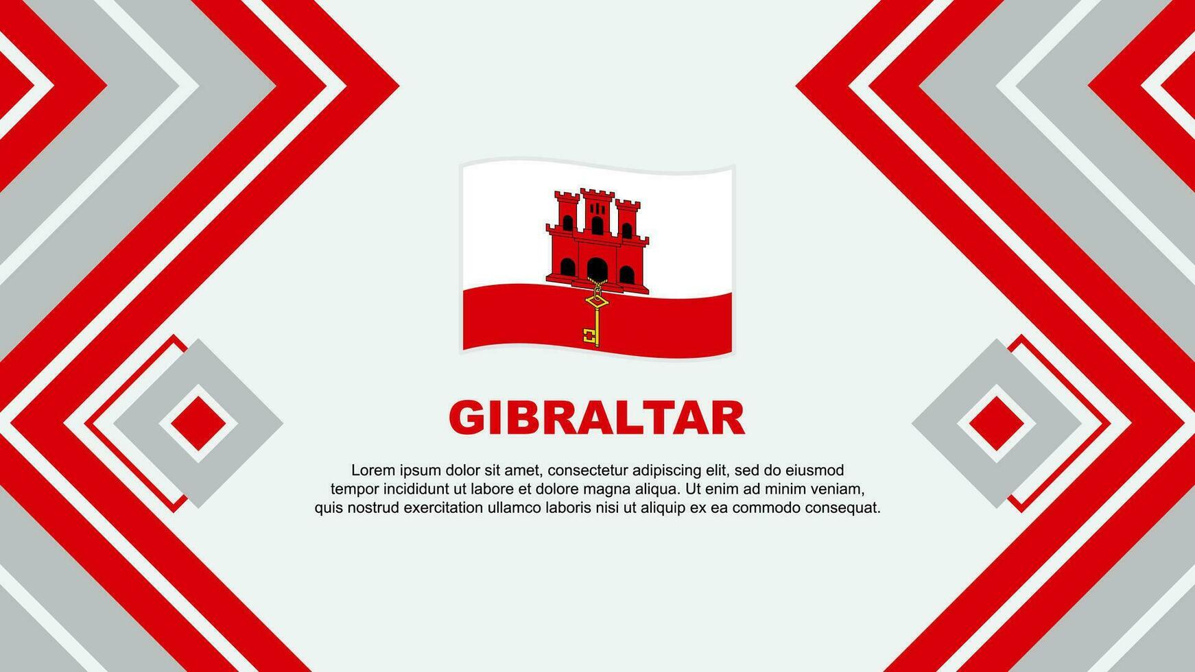 Gibraltar vlag abstract achtergrond ontwerp sjabloon. Gibraltar onafhankelijkheid dag banier behang vector illustratie. Gibraltar ontwerp