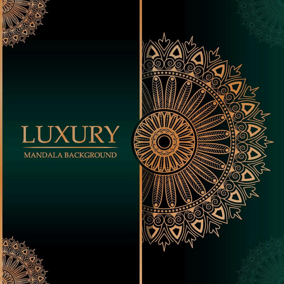 luxe achtergrond met gouden mandala ornamenten voor henna, mehndi, tatoeages, en decoratie, decoratief ornament in etnisch oosters stijl vector