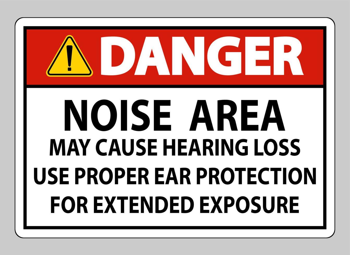 PPE-teken voor gevaar, geluidsgebied kan gehoorverlies veroorzaken, gebruik de juiste gehoorbescherming bij langdurige blootstelling vector