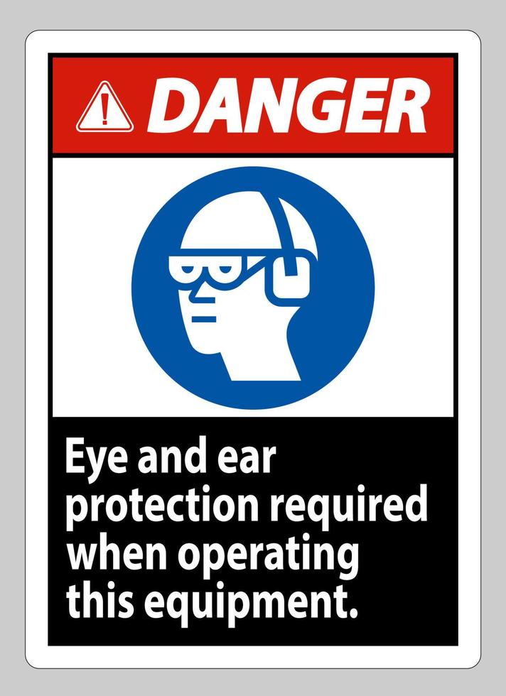 gevaarsteken oog- en gehoorbescherming vereist bij het gebruik van deze apparatuur vector