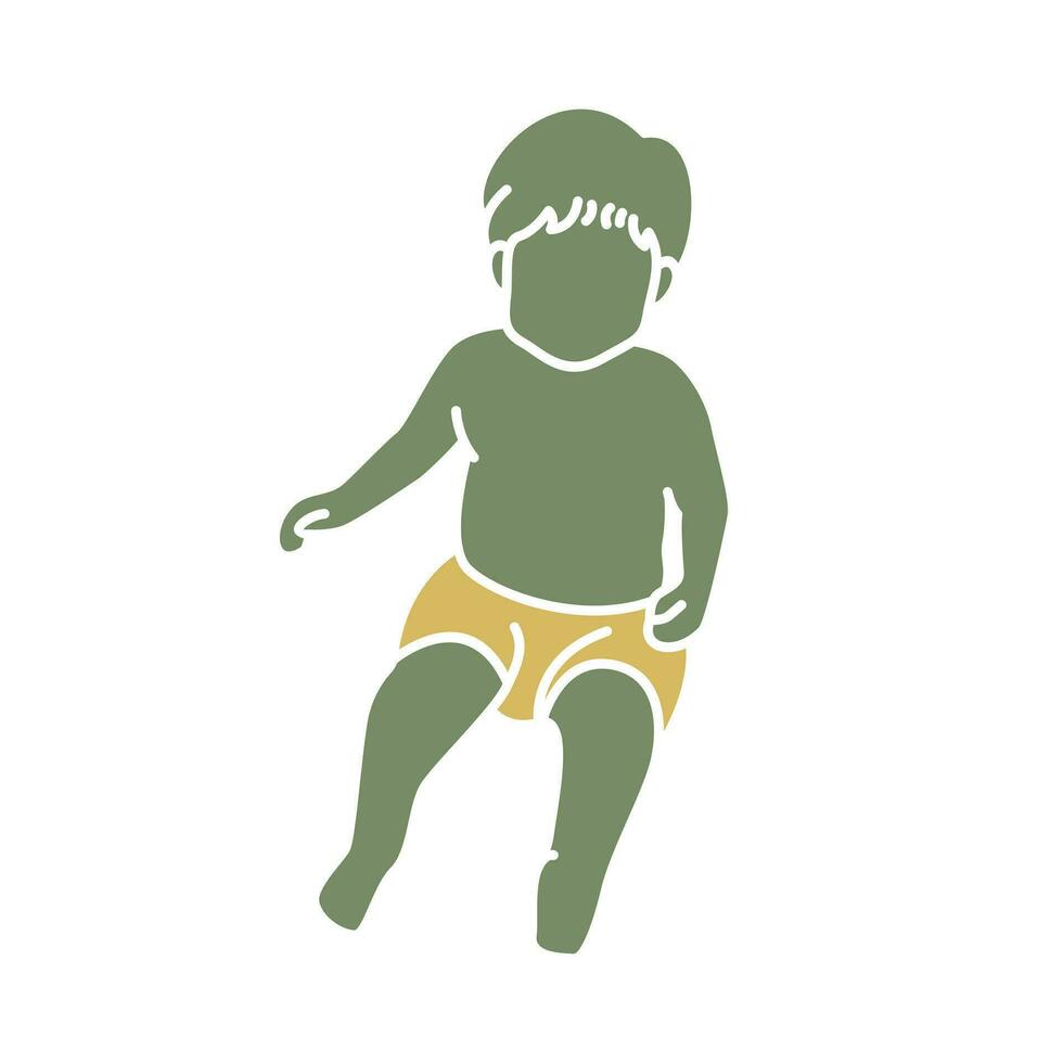 schattig baby kinderen silhouet vector reeks illustratie