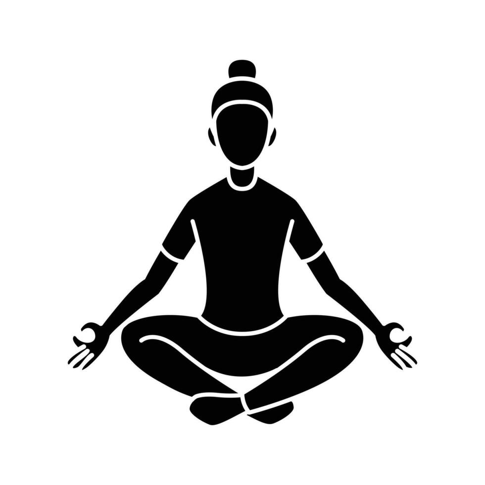 jong vrouw aan het doen yoga poses ontwerp illustratie vector