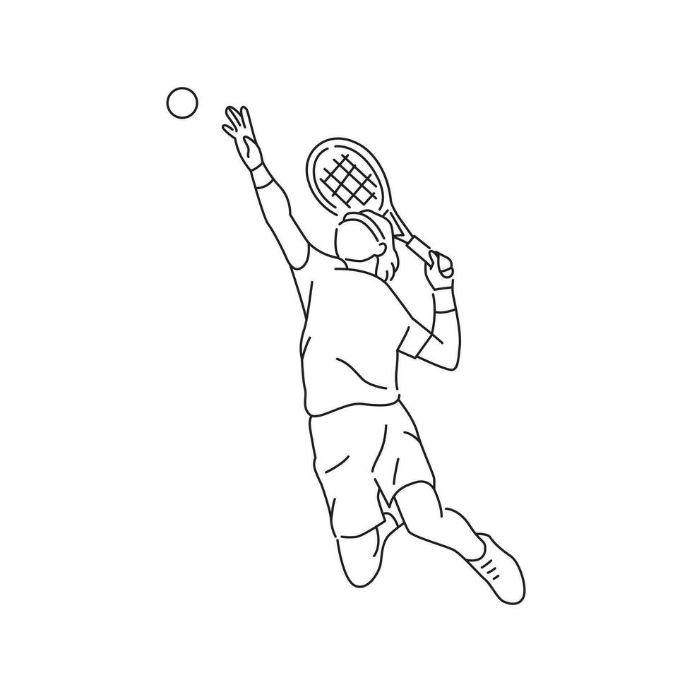 tennis speler sport- atleet houding t overhemd vector grafisch