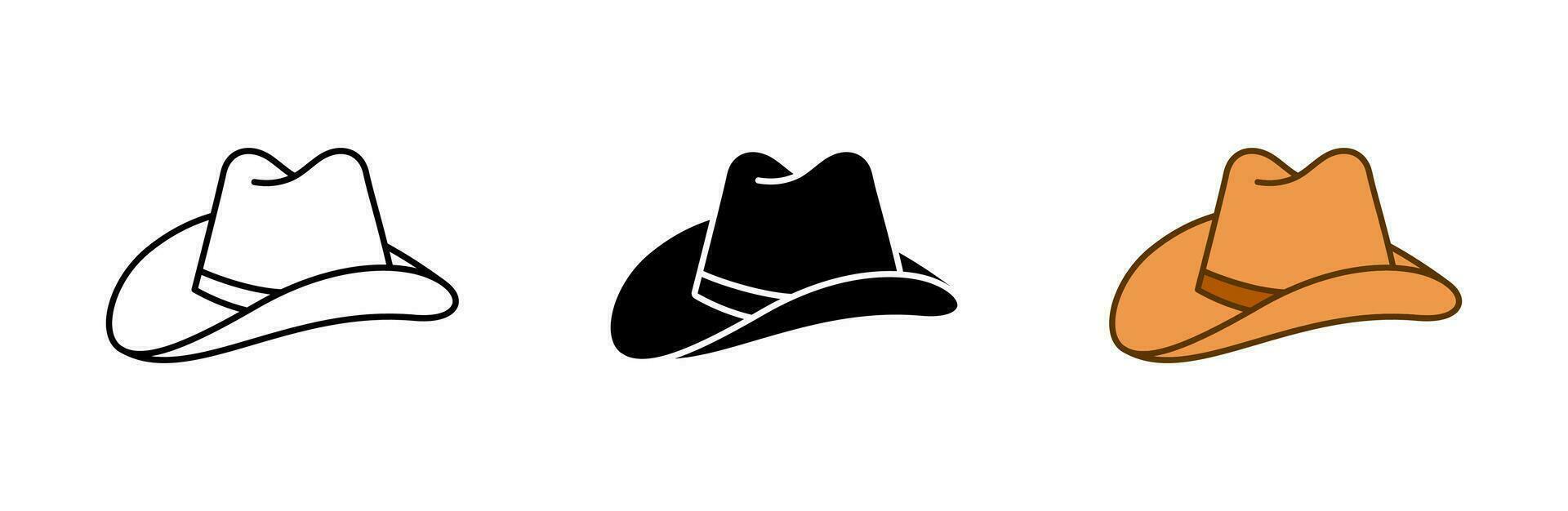cowboy hoed lijn icoon geïsoleerd Aan wit achtergrond. vector