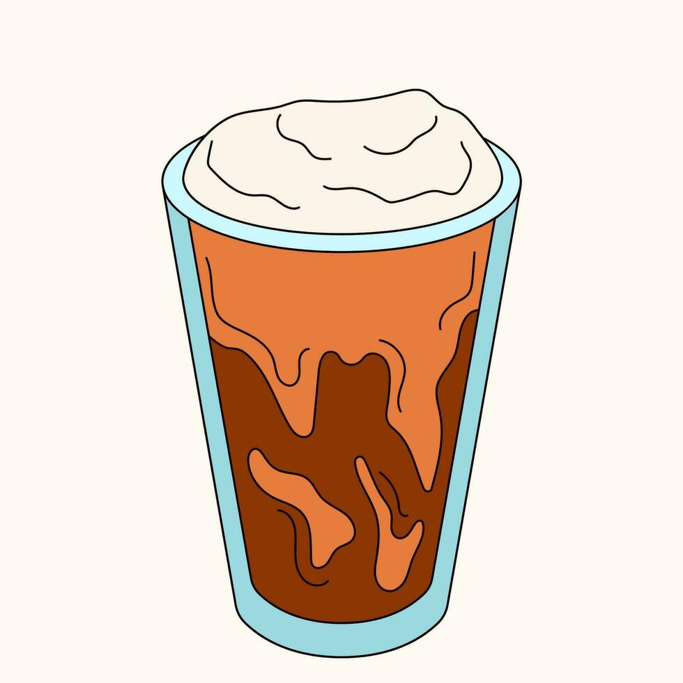bevroren verkoudheid brouwen koffie in lijn kunst stijl. vector illustratie geïsoleerd Aan een wit achtergrond.