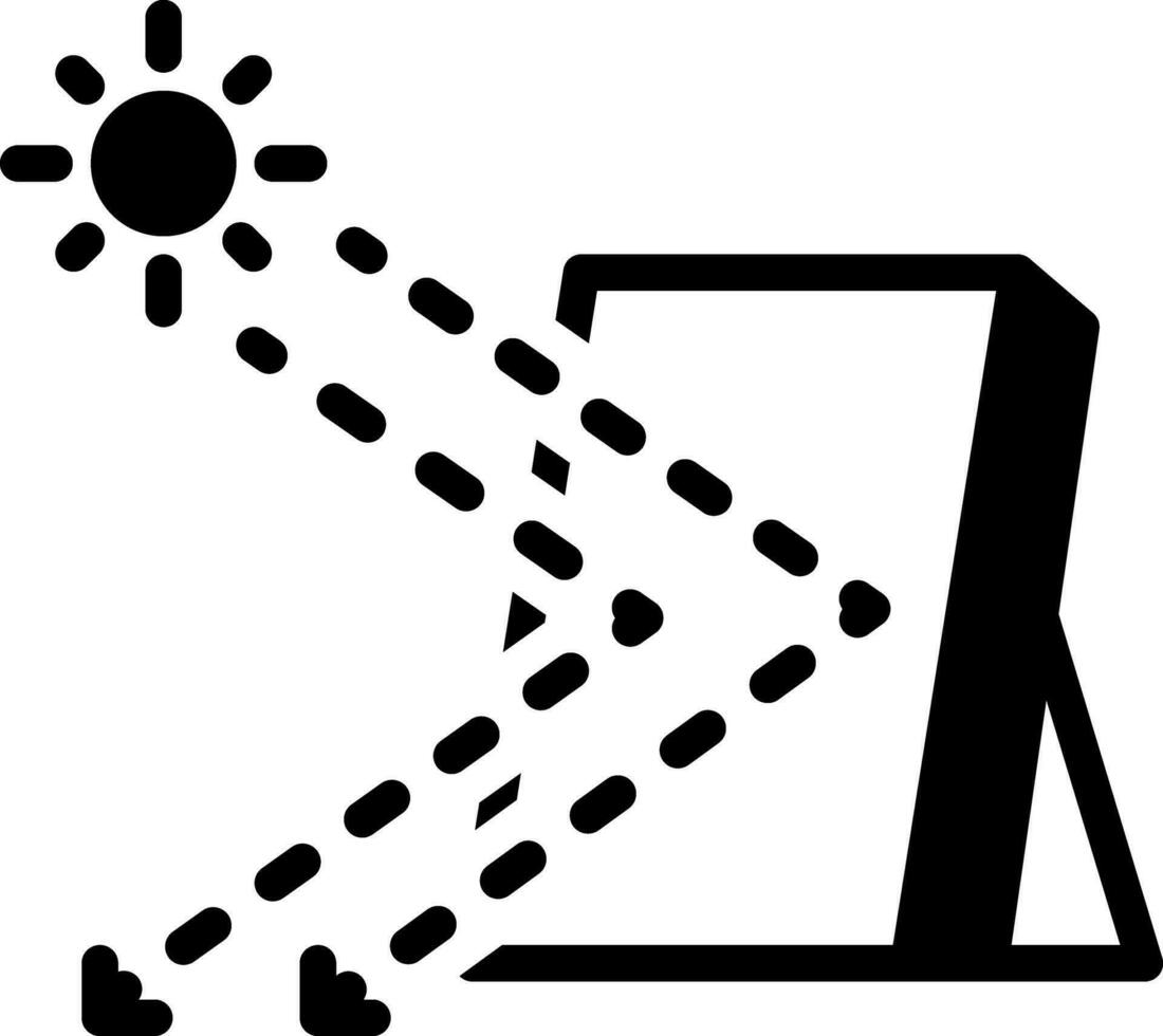 solide zwart icoon voor reflecteren vector