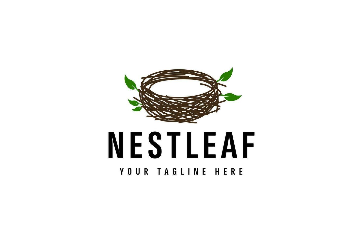 vogel nest logo vector icoon illustratie