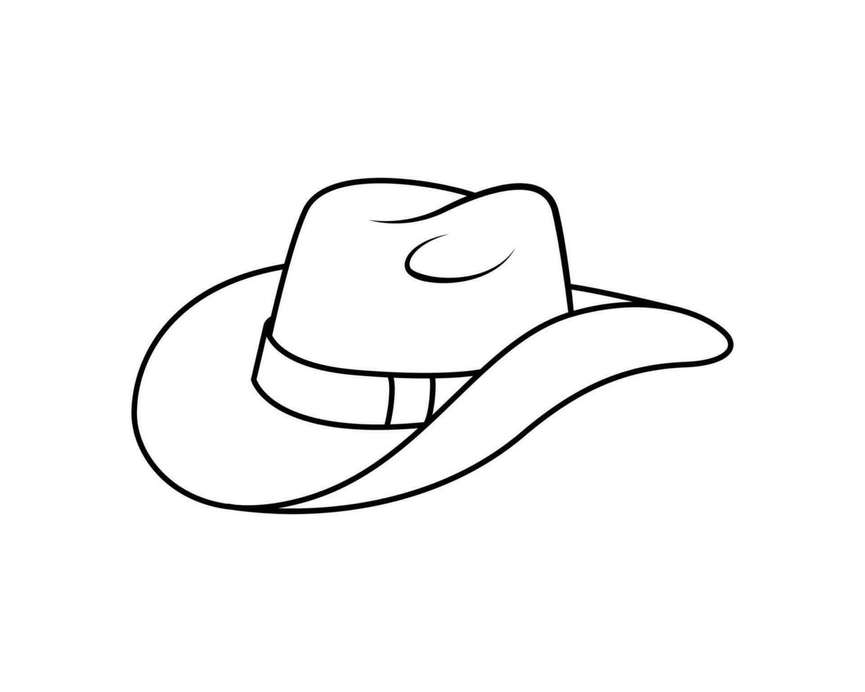 cowboy hoed lijn kunst vector geïsoleerd Aan wit achtergrond
