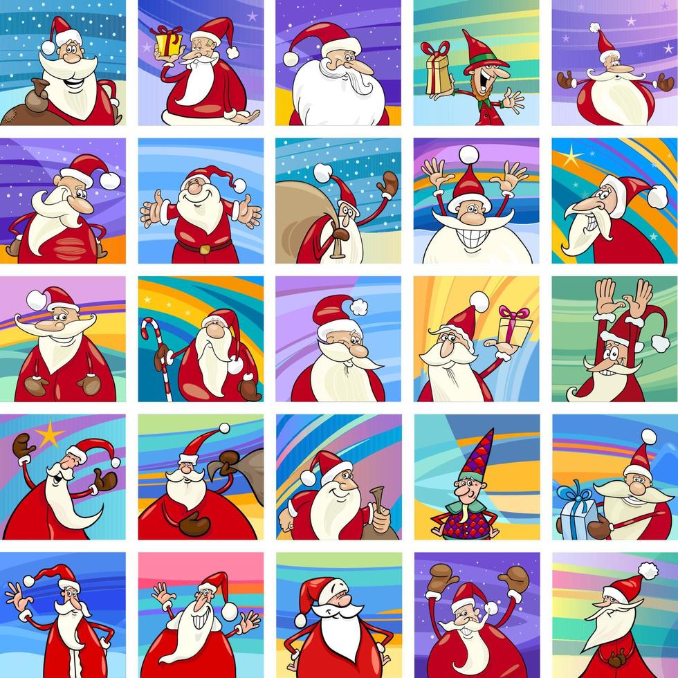 tekenfilmreeks van de kerstman en kerstmis vector