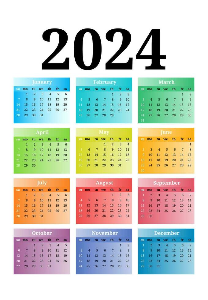 kalender voor 2024 geïsoleerd Aan een wit achtergrond vector