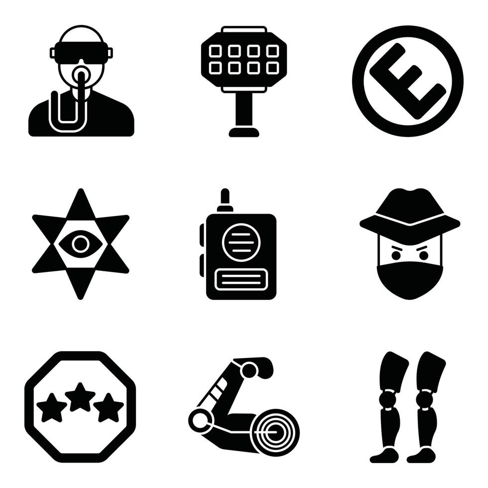 cyberpunk glyph pictogrammen sets vector