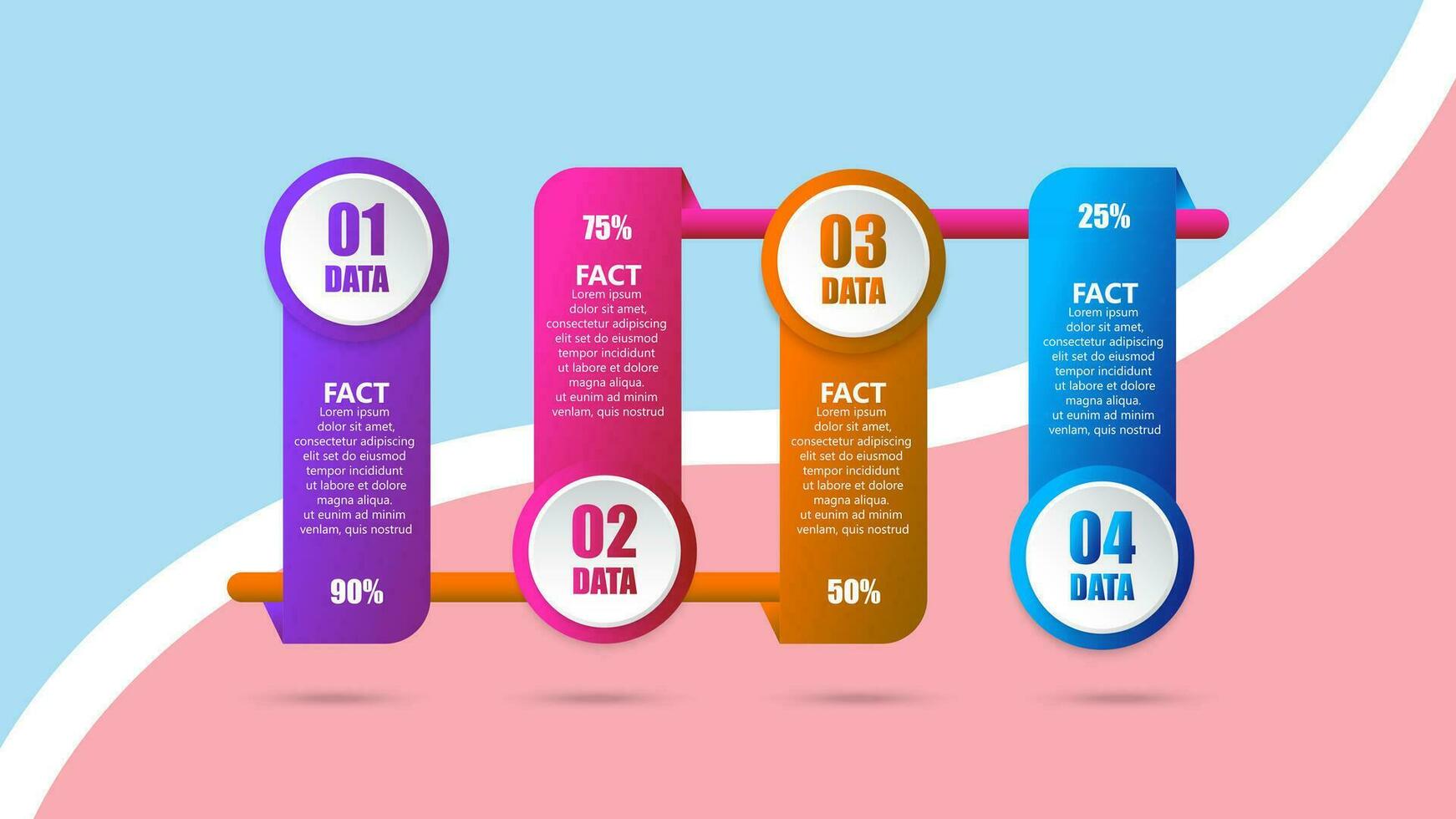 kleurrijk helling afgeronde infographic ontwerp vector