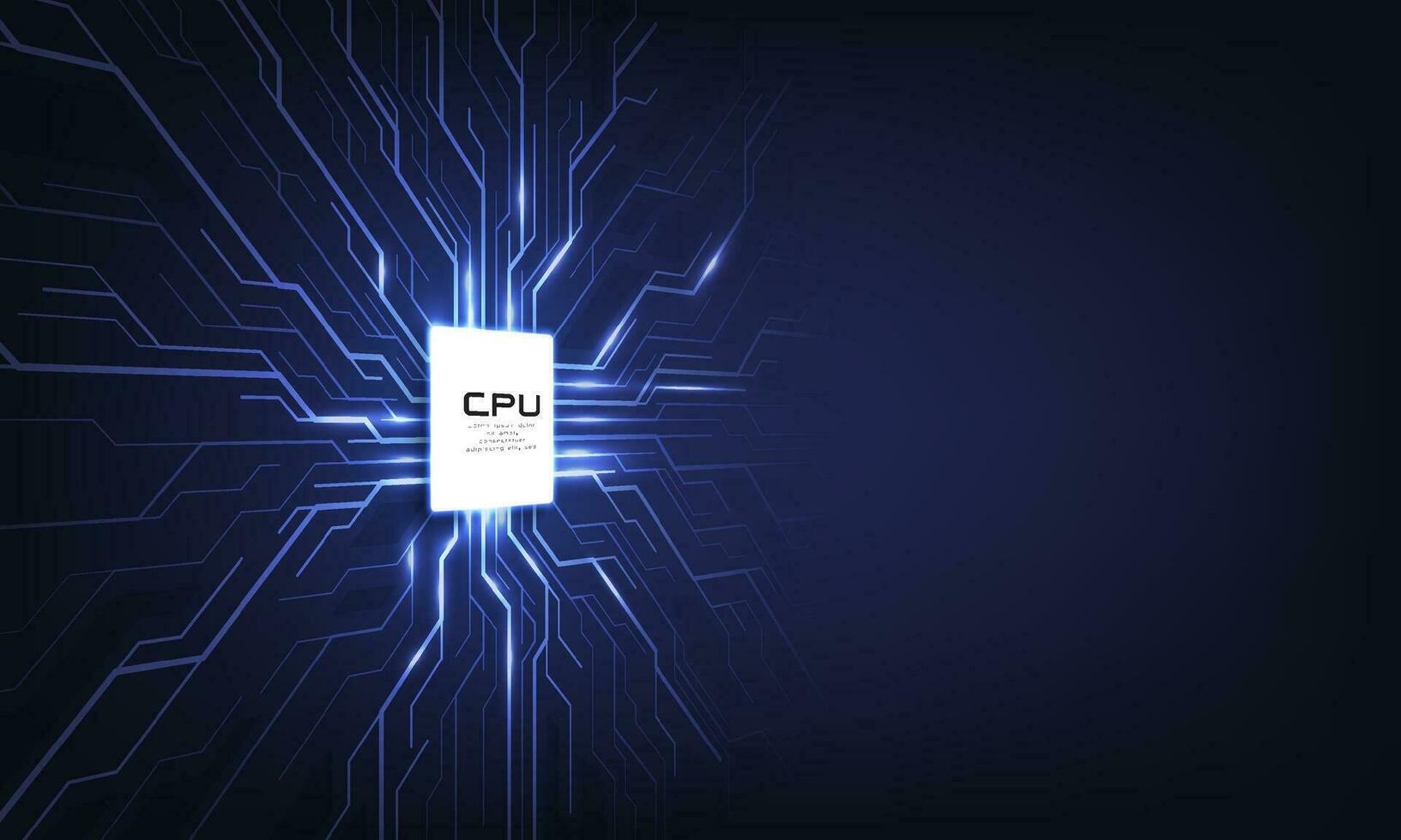 abstracte technologie chip processor achtergrond printplaat en html-code, 3d illustratie blauwe technologie achtergrond vector. vector