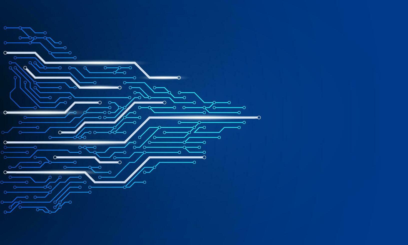 stroomkring bord structuur achtergrond ontwerp. golven stromen. quantum explosie technologie. quantum computer technologieën concept. futuristische blauw stroomkring bord achtergrond vector moederbord