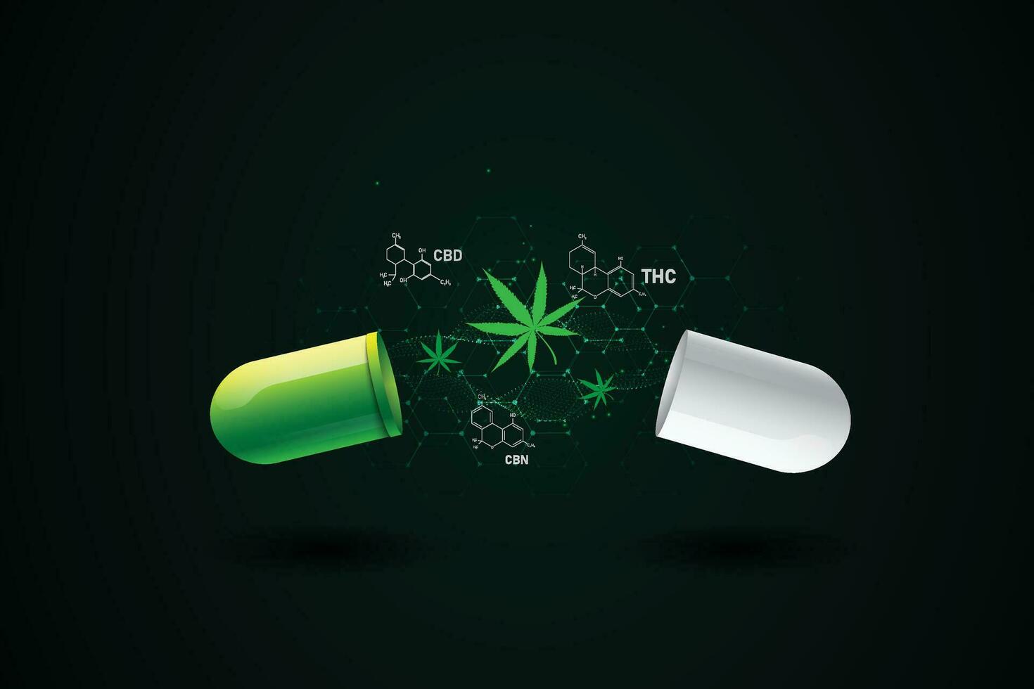 moleculaire structuur medische chemie formule cannabis van de formule cbd, vectorillustratie vector