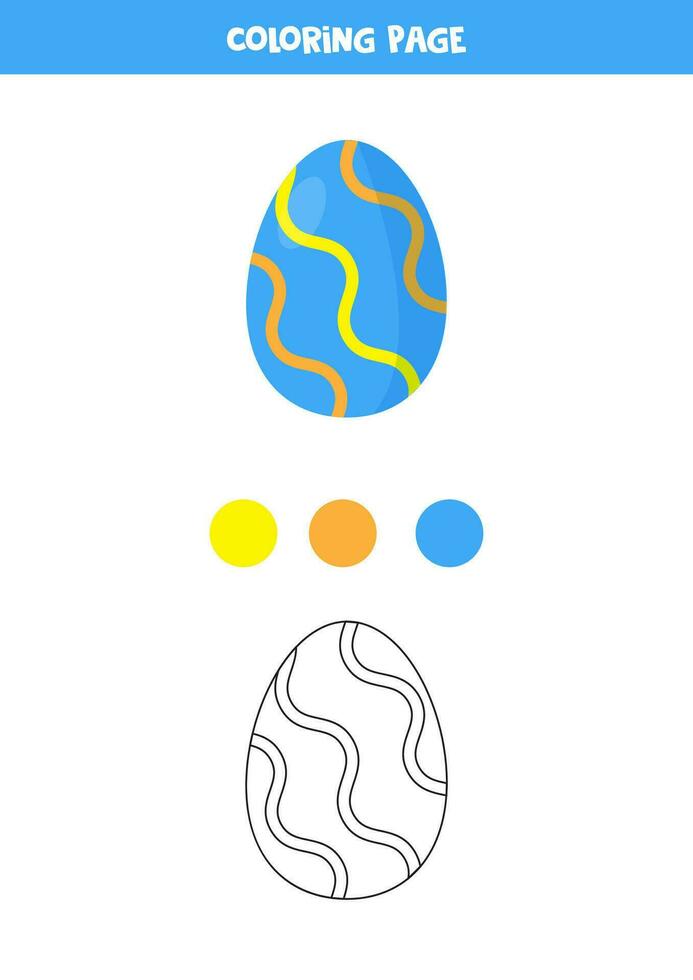 kleur schattig tekenfilm Pasen ei. werkblad voor kinderen. vector
