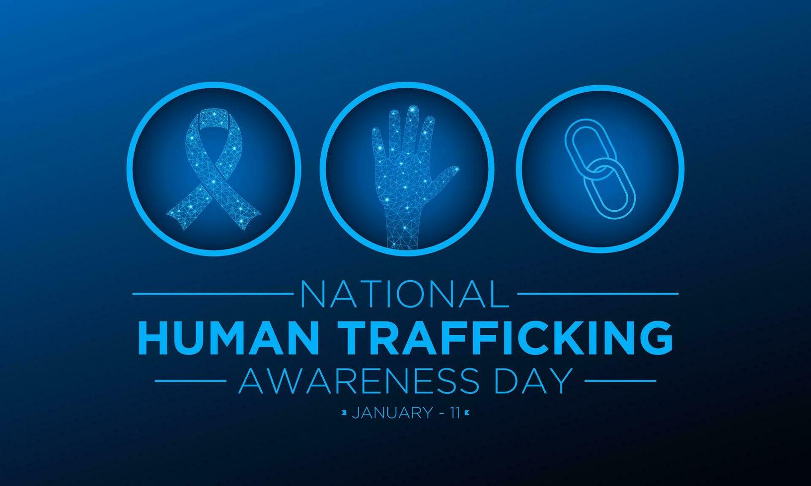 nationaal menselijk mensenhandel bewustzijn dag is opgemerkt elke jaar Aan januari 11. vector illustratie Aan de thema van menselijk mensenhandel dag. sjabloon voor banier, groet kaart, poster met achtergrond.