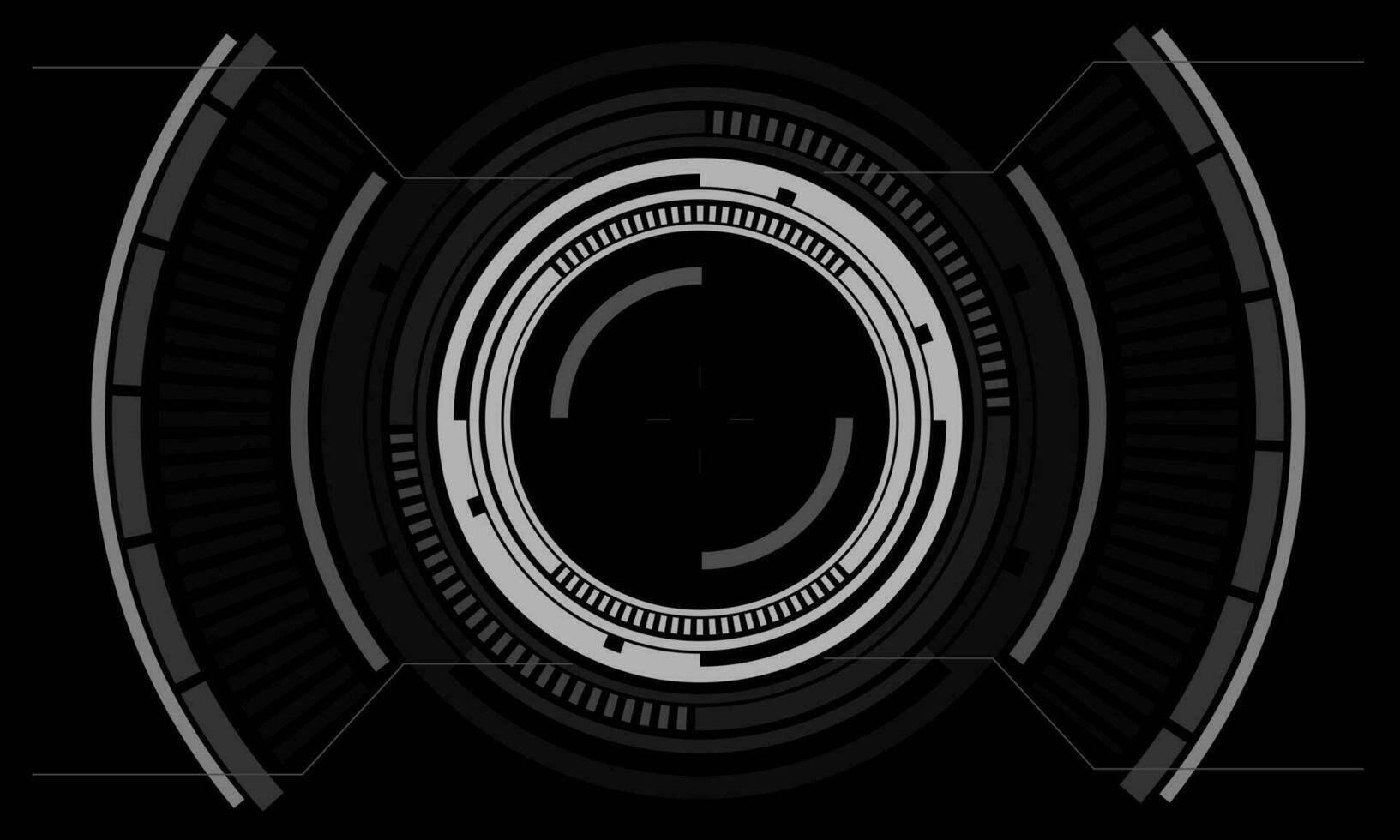 hud sci-fi cirkel koppel scherm visie wit meetkundig ontwerp virtueel realiteit futuristische technologie creatief Scherm Aan zwart vector
