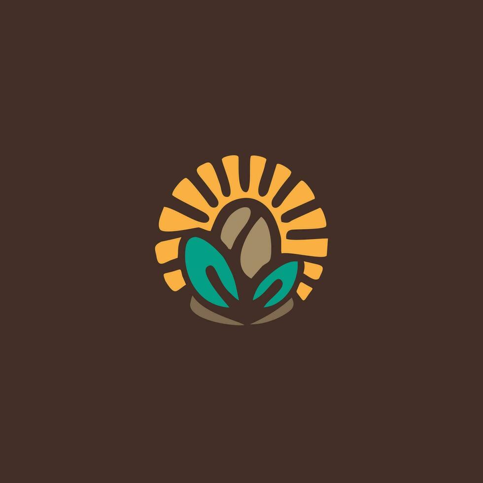 zonsondergang koffie logo ontwerp. illustratie van de zon logo met koffie vector