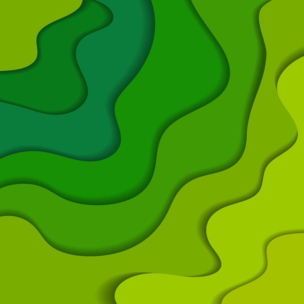 groene kleur abstracte papier gesneden achtergrond vector