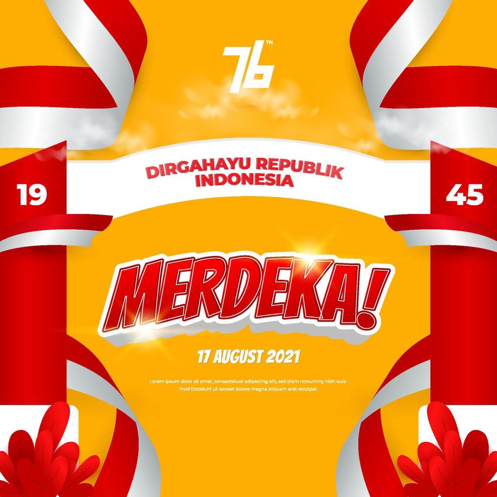 indonesië's 76e onafhankelijkheidsdag viering achtergrond middelen van dirgahayu republik indonesië vector