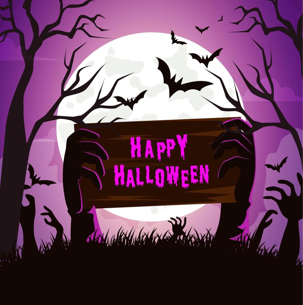 happy halloween achtergrond sjabloon vector