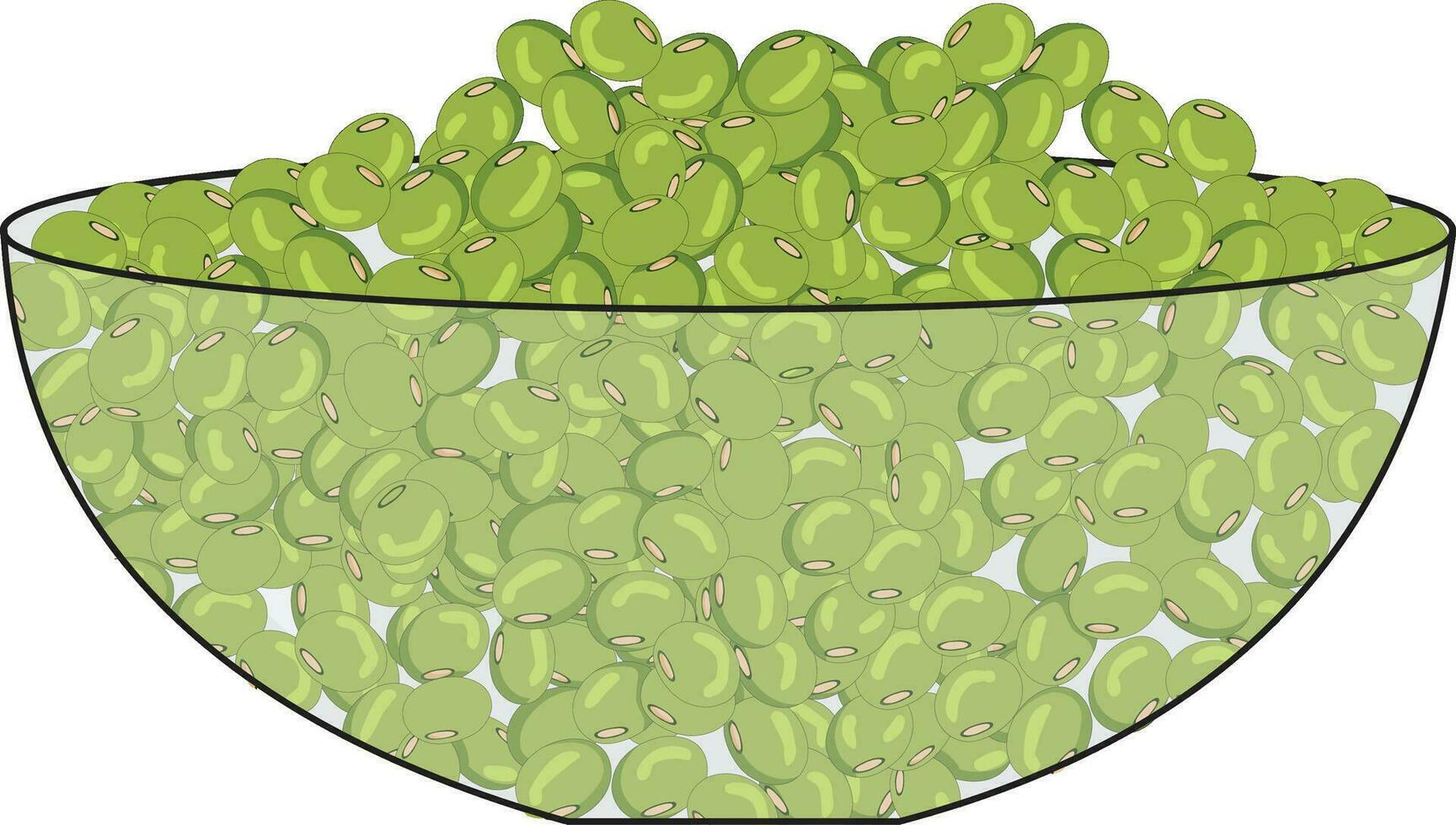 groen gram geplaatst in een kom vector illustratie