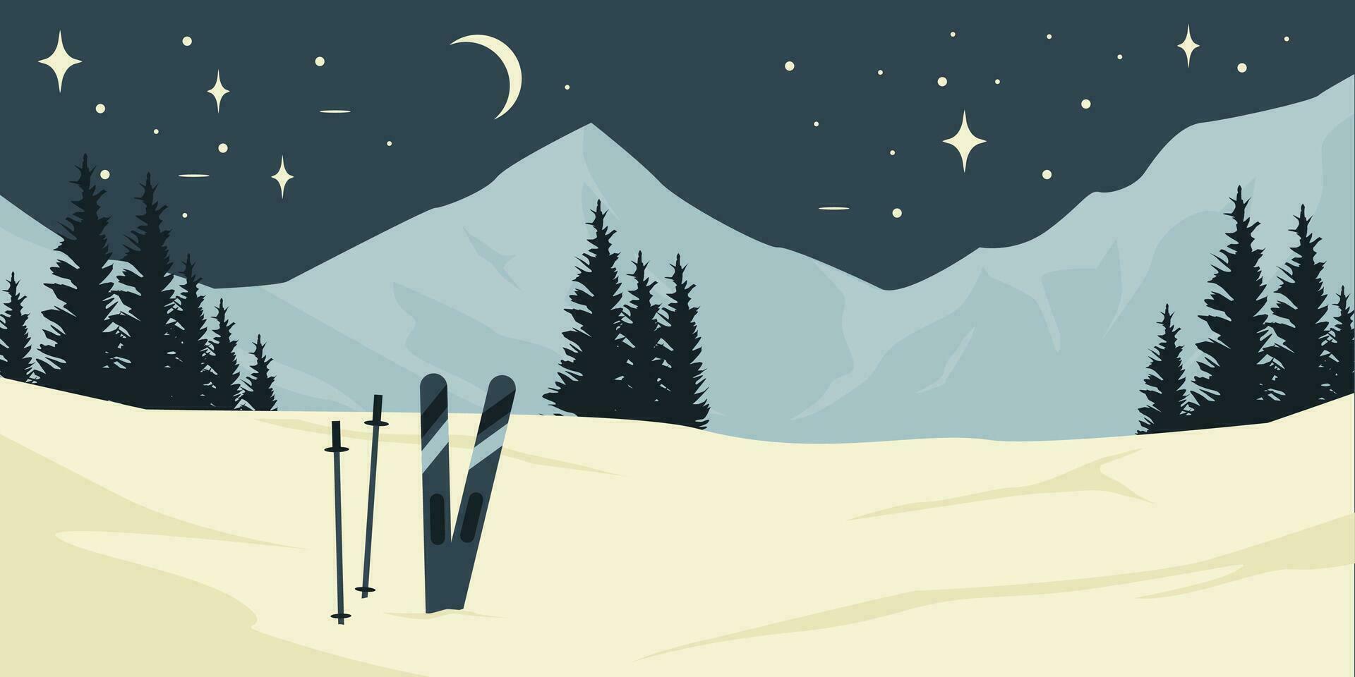 winter landschap minimalistisch afdrukken poster verzameling ontwerp voor reclame, spandoeken, folders, vector illustratie ontwerp.