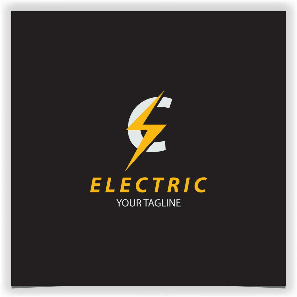 brief c elektrisch logo bliksem bout tunder bout ontwerp logo sjabloon vector illustratie