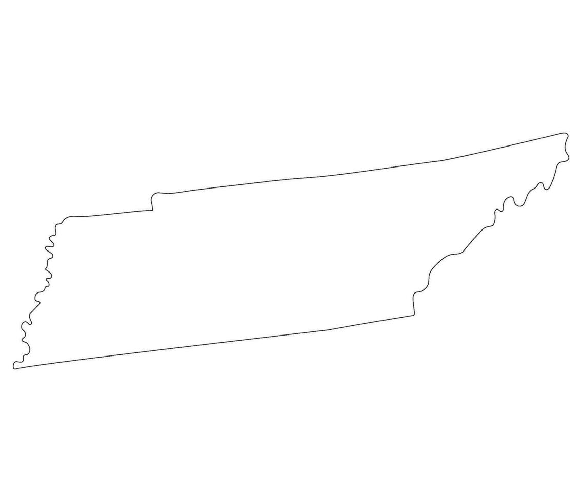 kaart van Tennessee. Tennessee kaart. Verenigde Staten van Amerika kaart vector