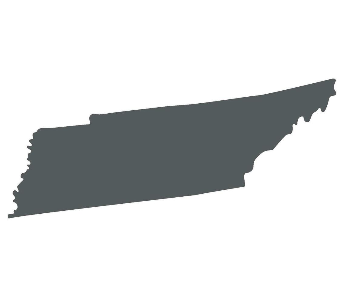 kaart van Tennessee. Tennessee kaart. Verenigde Staten van Amerika kaart vector