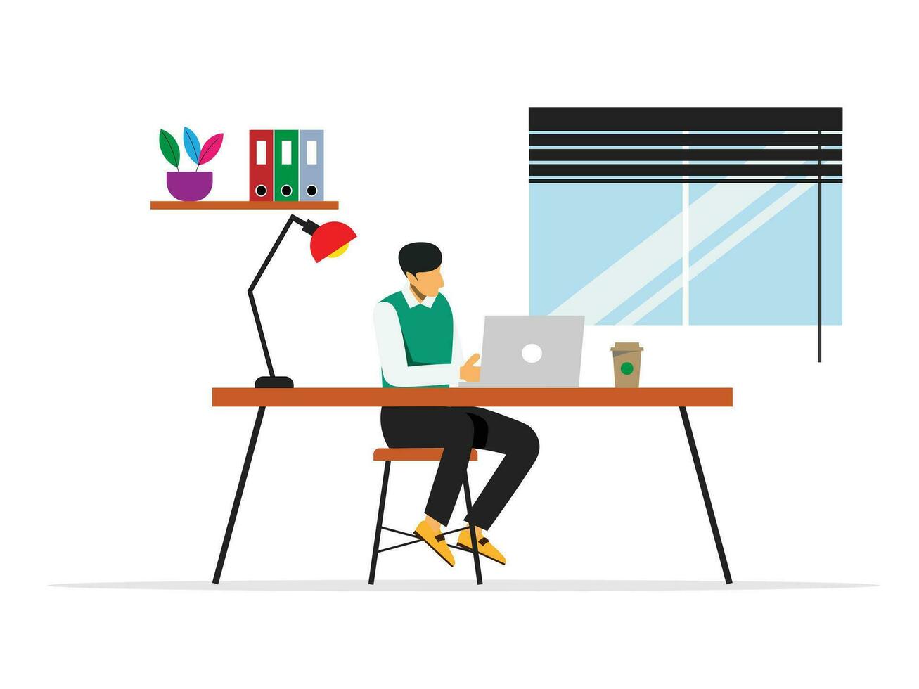 jong mensen Mens en vrouw werken Aan laptop Bij coworking ruimte concept illustratie vector