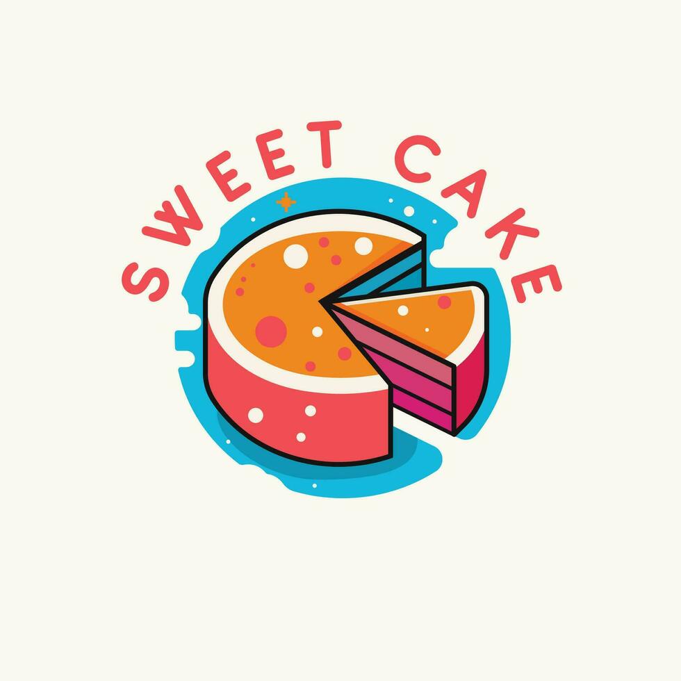 taart vector bakkerij winkel concept logo ontwerp sjabloon