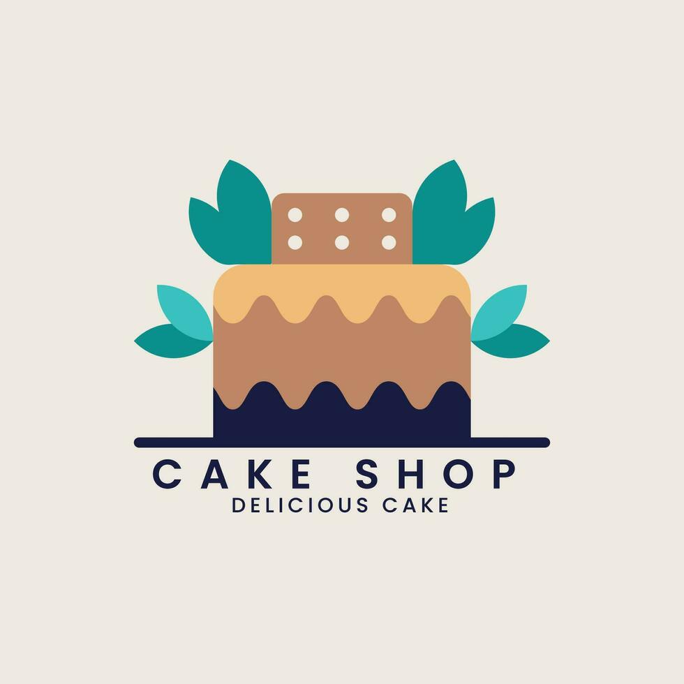 heerlijk taart concept bakkerij winkel logo ontwerp vector