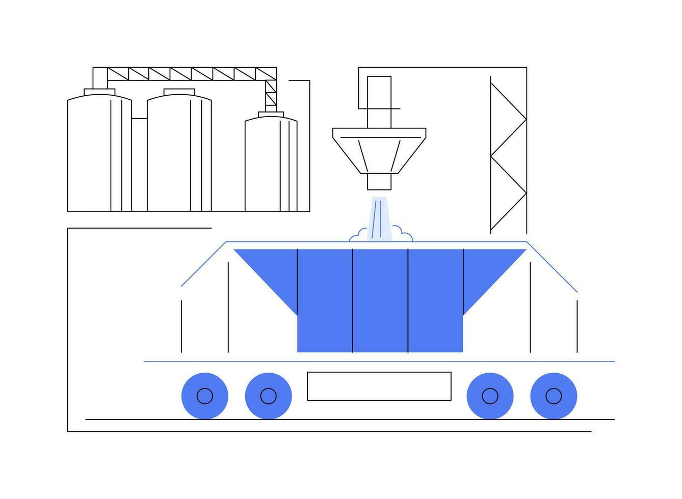 droog bulk lading vervoer abstract concept vector illustratie.