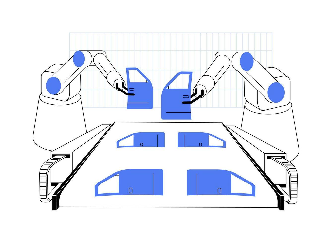 stempelen auto lichaam onderdelen abstract concept vector illustratie.