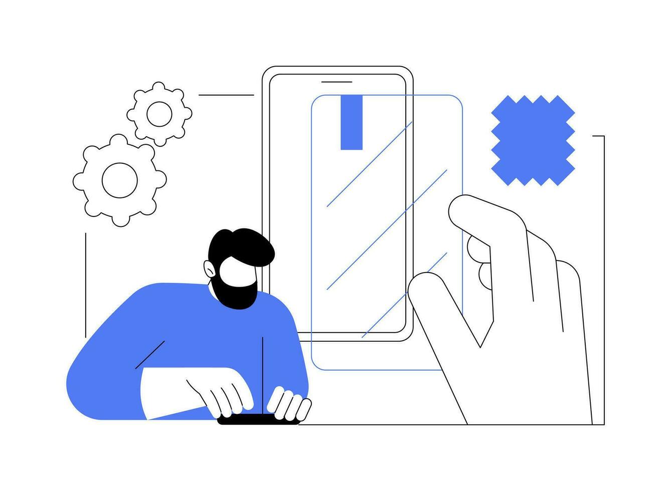 smartphone scherm beschermers geïsoleerd tekenfilm vector illustraties.