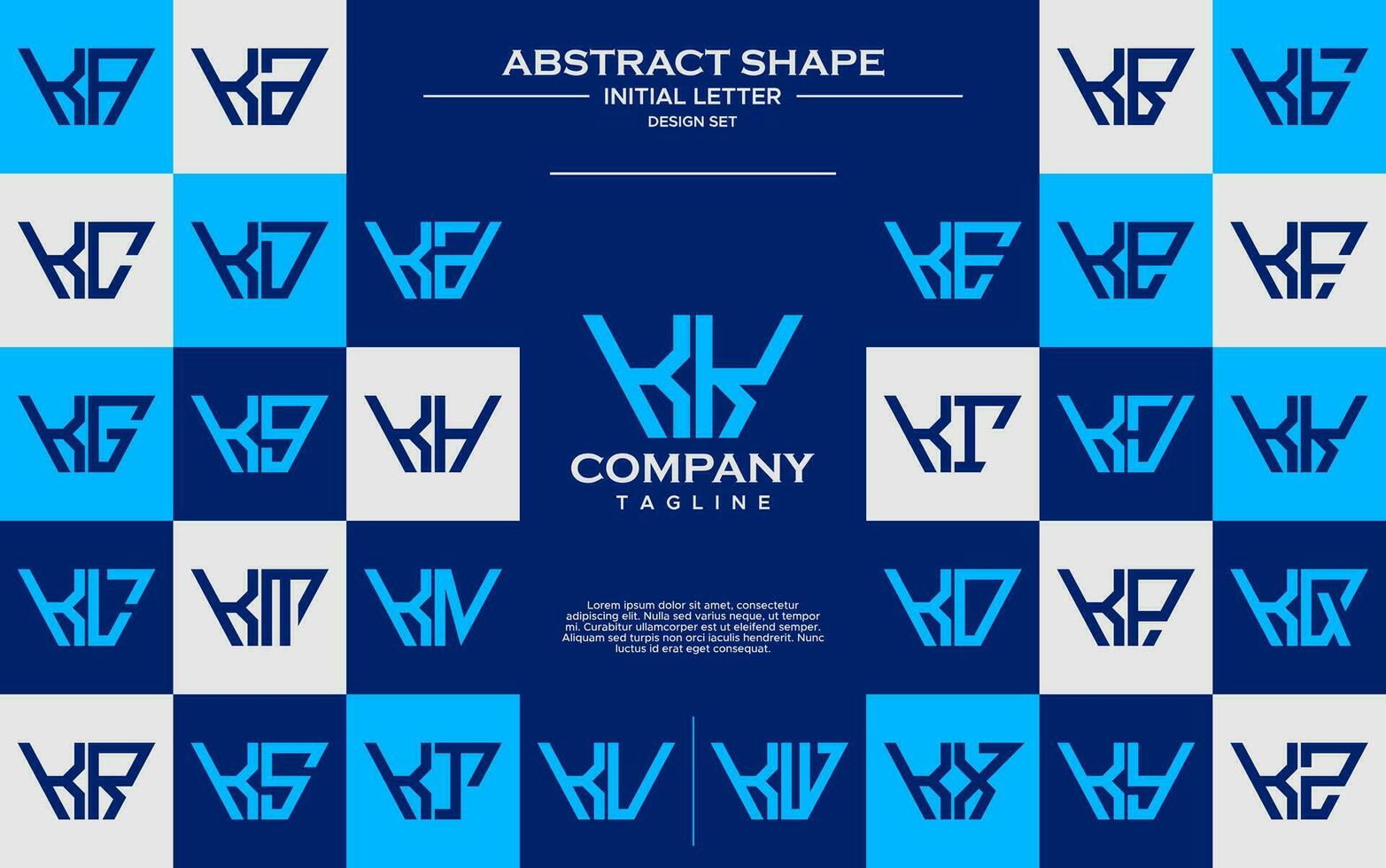 modern lijn abstract trapezium brief k kk logo ontwerp reeks vector