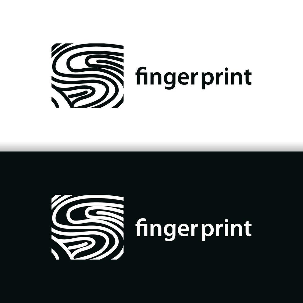 premie vingerafdruk logo, menselijk identiteit ontwerp gemakkelijk lijn model- sjabloon illustratie vector