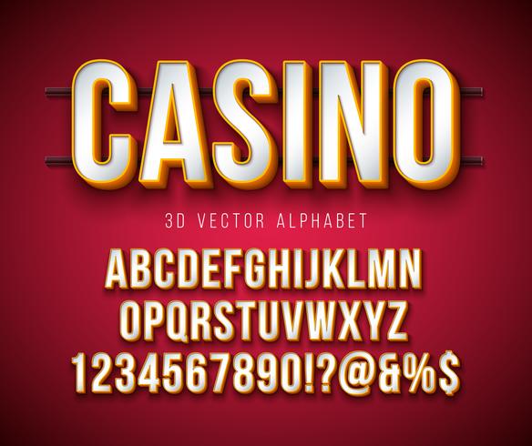 Vector 3d Alfabet lettertype met Frame en schaduw op rode achtergrond. Modern letterbeeld Design Collection met ABC, nummer en speciale tekens voor Banner