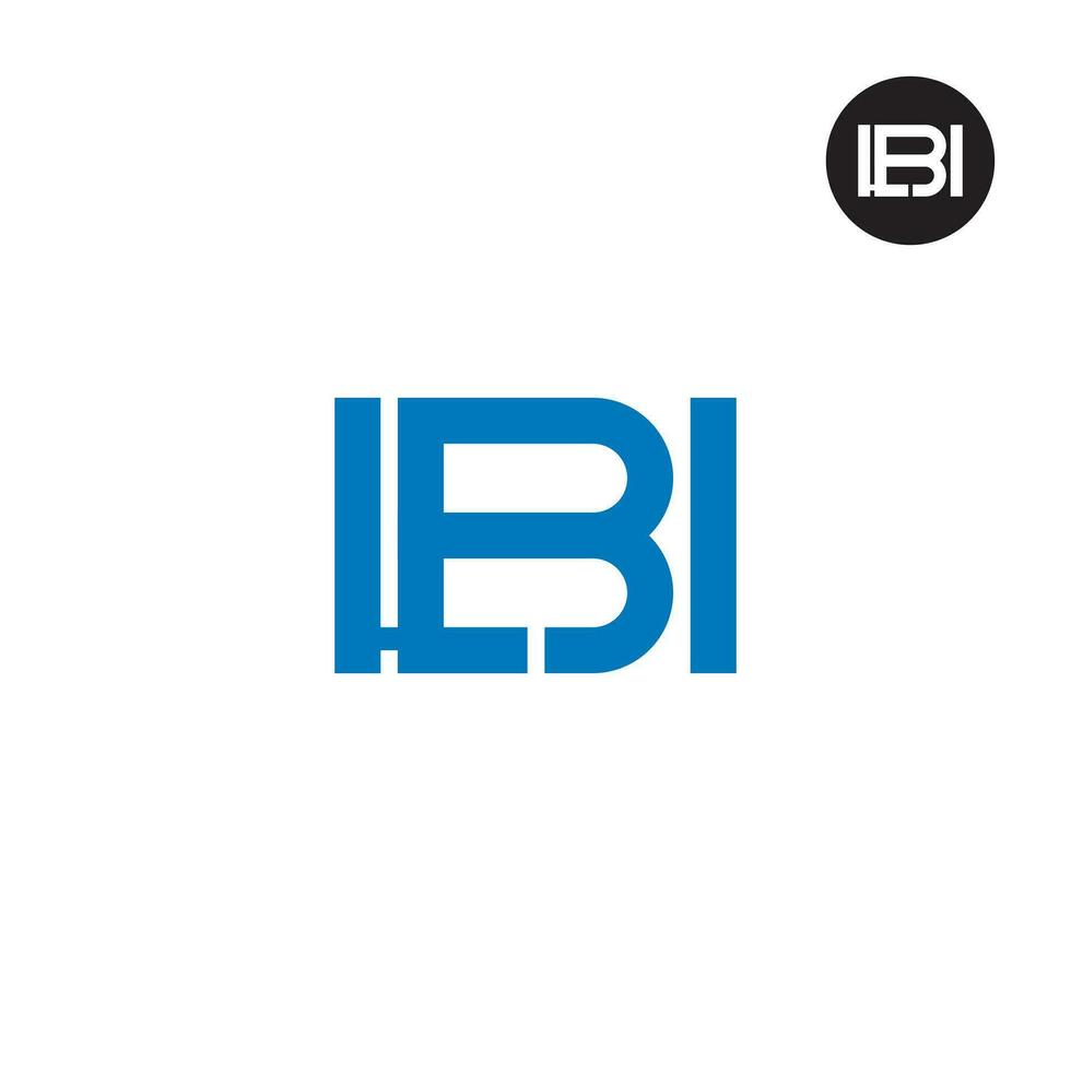 brief lbi monogram logo ontwerp vector