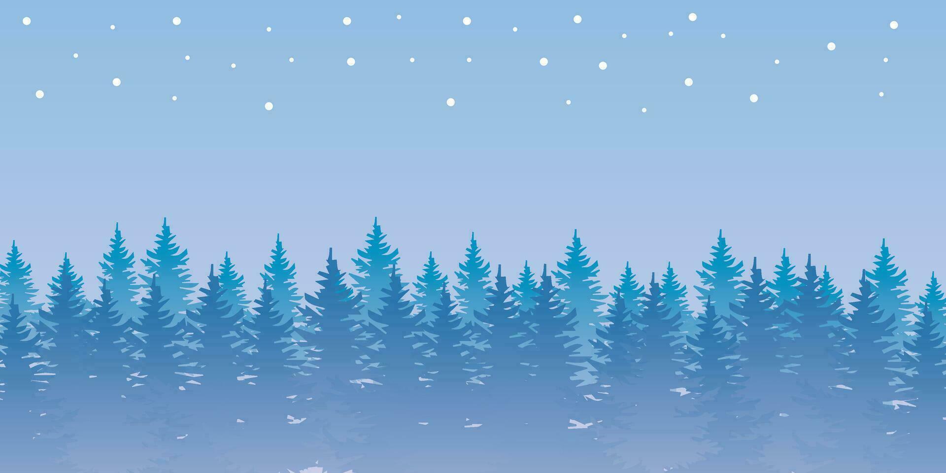 vector illustratie. vlak winter landschap. besneeuwd achtergronden.