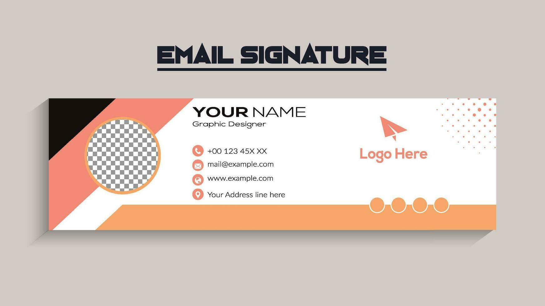 zakelijke modern e-mail handtekening ontwerp sjabloon. bedrijf e handtekening vector ontwerp.